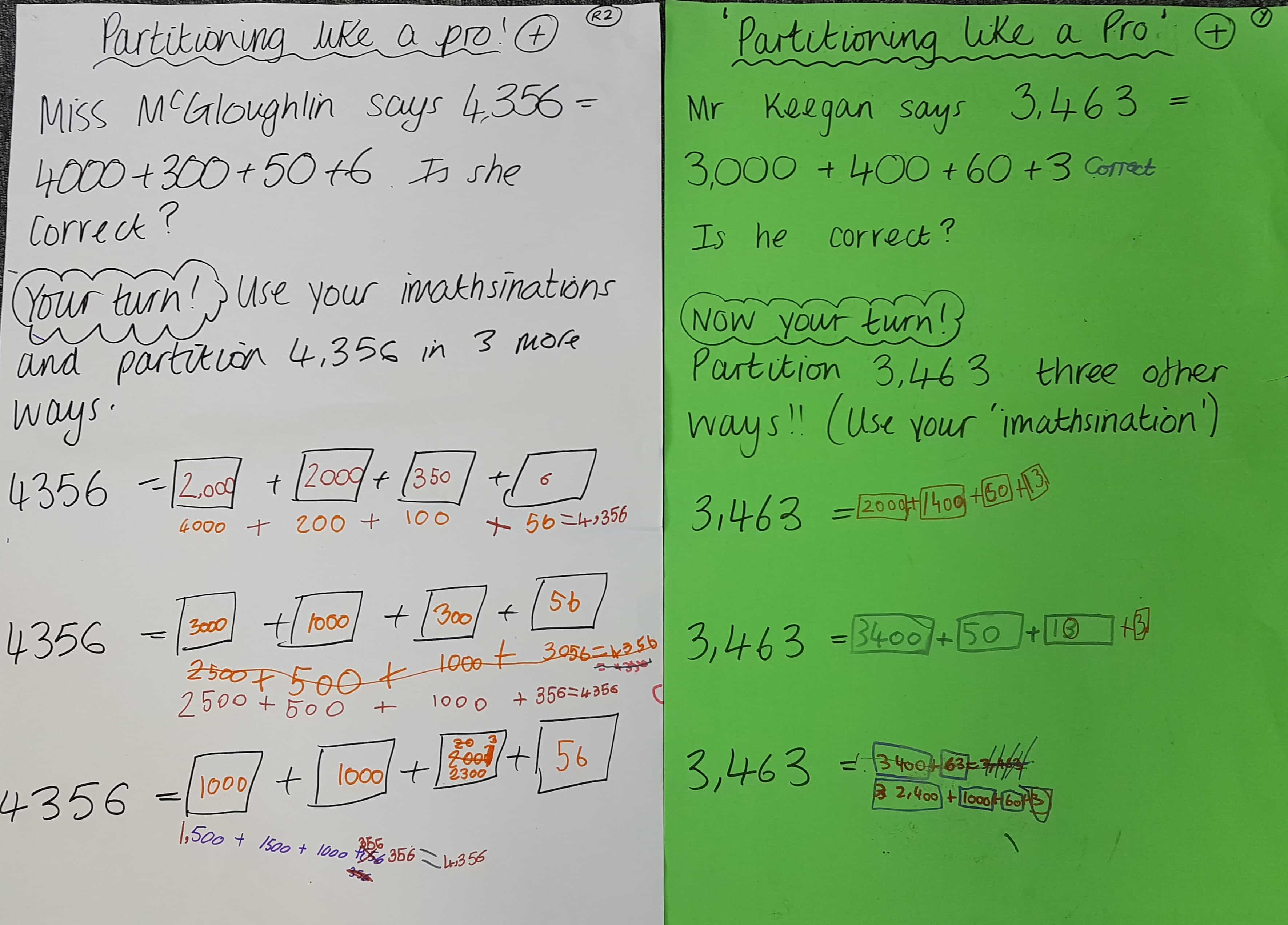 Partition Like A Pro ADDITION Year 4 (2) Swimming In Maths